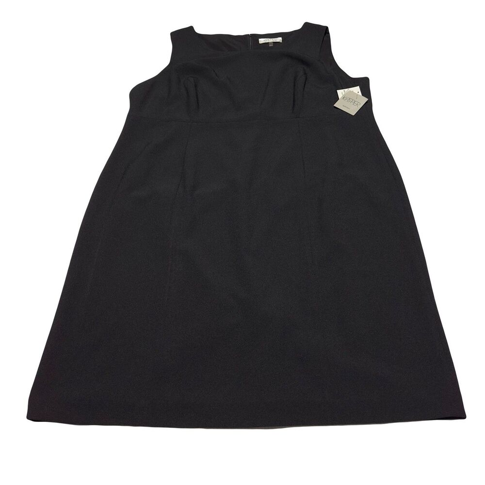 Kasper Dress Size 24 W Sheath Sleeveless LBD Black Pencil Office Career SNWT